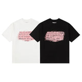 Pink graffiti summer digital print loose fit short sleeve t-shirt