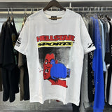 Hs-f summer collection: fog high street washed & distressed heavyweight crew neck graphic tee - couple's style