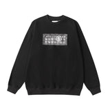Letter mm print crew neck 100% cotton relaxed fit sweatshirt