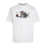 Cat pattern digital printing summer round neck pure cotton short-sleeved t-shirt