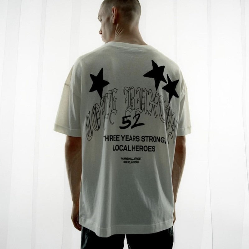 American cole buxton short sleeve men's couple ins high street spring summer loose t-shirt women's cb