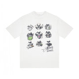 jean snowman printing short sleeve t-shirt christmas co couple outfit