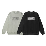 Letter mm print crew neck 100% cotton relaxed fit sweatshirt
