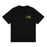 Gold foil print heavyweight cotton short sleeve t-shirt - summer