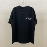 Digital print double yarn crew neck t-shirt - men's letter logo short sleeve