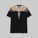 Correct version mb short-sleeved couple outfit colorful wings feather t-shirt marcelo european and american classic