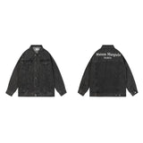 Maison margiela mengyaoletterprinting lapel easiest for match denim jacketoutwear