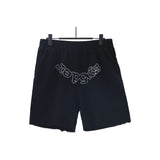 Spder hip hop singer youngthug foam letter couple short-sleeved t-shirt full of diamonds shorts
