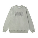 Letter mm print crew neck 100% cotton relaxed fit sweatshirt