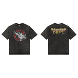 American retro gallery dept. letter print oversized double gauze pure cotton short sleeve t-shirt