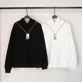 Autumn pendant necklace printed oversized hoodie