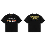 American retro gallery dept. letter print oversized double gauze pure cotton short sleeve t-shirt