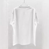 Minimalist foil print, pure cotton drop shoulder couple's t-shirt