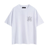 amri washed distressed tiger head number & letter logo short sleeve t-shirt