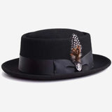 Walter White Hats Wool Cap Ribbon Decoration Turnup Brim Pure Wool Felt Hats