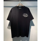 [gram] am peace dove flowing paint graffiti letter starry sky classic logo printing short sleeve couple t-shirt