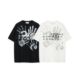 Maison margiela mm palm digital letter printingpure cotton short-sleeved t-shirt