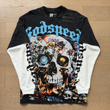 Cross-border wholesale american trend skull metal rock band robot bottom shirt pure cotton looselong sleevest