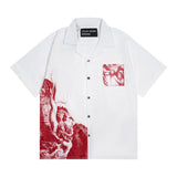 Mopey rich second generation xia loose version beautiful trendy quiet eyes printing round neck short sleeve t-shirt high street