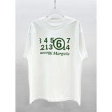 Summer digital laser marked number pattern crew neck loose drop shoulder short sleeve t-shirt