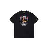 Top-tier! sanrio ou family summer bape seamless crewneck g pure cotton short-sleeve t-shirt for men