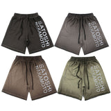 Hip-hop shorts american high street retroletter washed distressed printingshortsins five-quarter pants
