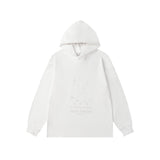 Embroidered letter & number minimalist couple's hoodie - autumn/winter sweatshirt