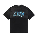 Blue distressed splatter-paint streetwear summer t-shirt - digital print summer apparel
