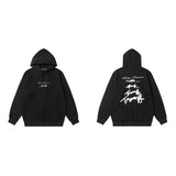 Buy letter embroidered couple's hooded casual sweatshirt