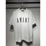 [gram] am peace dove flowing paint graffiti letter starry sky classic logo printing short sleeve couple t-shirt