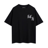 amri washed distressed tiger head number & letter logo short sleeve t-shirt