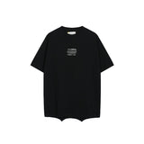 Irregular hem classic printing short-sleeved t-shirt