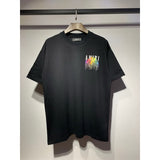 [gram] am peace dove flowing paint graffiti letter starry sky classic logo printing short sleeve couple t-shirt