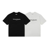 Neutrallooseletterlogopure cotton double yarn breathable short-sleeved teet-shirt