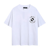 amri washed distressed tiger head number & letter logo short sleeve t-shirt