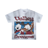 American retro valeforever washed & distressed hotfix rhinestone cotton short sleeve high street star t-shirt