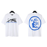 american trend high quality loose t-shirt pure cotton front and rear high-definition printing casualcoupletrendy short sleeves