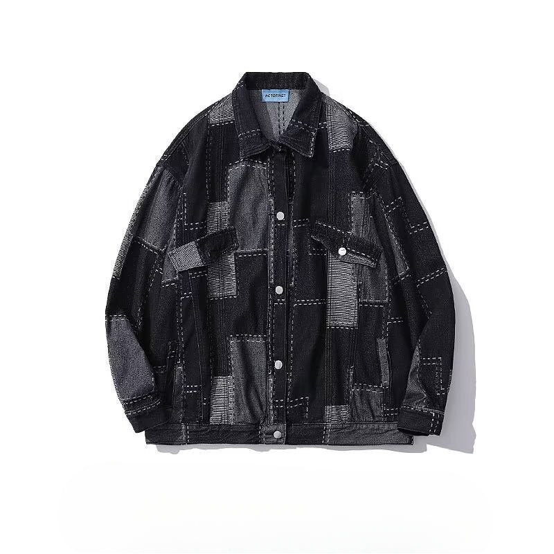 Unisex Baseball Jersey Vintage Denim Jacket