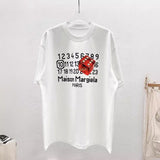 Digital direct-injection 3d amber six-sided dice print crew neck t-shirt