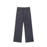 Men's flared denim jeans with water ripple texture