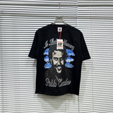 American asaali retro celebrity portrait print short sleeve men's 100% cotton t-shirt