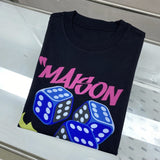 T-shirt six-sided dice heavy weight large size short sleeves