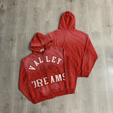 American retro valeforever washed & distressed hotfix rhinestone cotton shorts high street hooded sweatshirt