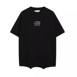 Irregular hem classic printing short-sleeved t-shirt