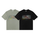 Splatter ink digital print double gauze cotton sports short-sleeve t-shirt