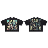 Rare peaceloose t-shirt american street oversize oversized hot diamond short-sleeved t-shirt