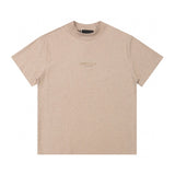 essential double line fog shorts icon laminated stereo letter round neck couple pullover
