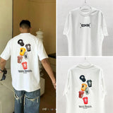 Real shot coffee mug print high-definition cotton short-sleeve t-shirt