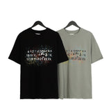 Splatter ink digital print double gauze cotton sports short-sleeve t-shirt