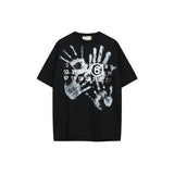 Maison margiela mm palm digital letter printingpure cotton short-sleeved t-shirt